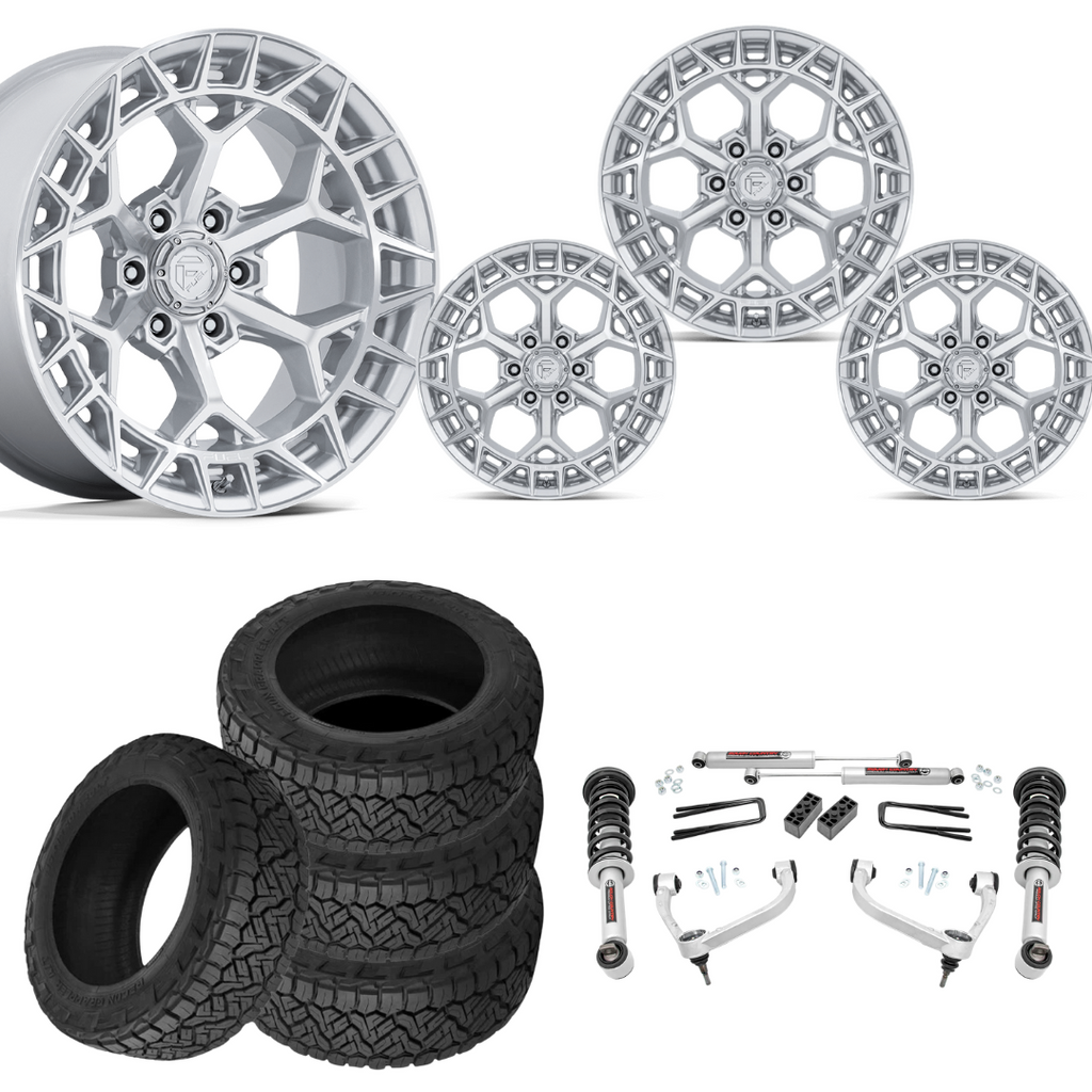 3 inch N3 Bundle w/ 20x9 Silver Wheels - 34in Nitto Recon Grapplers - 4wd
