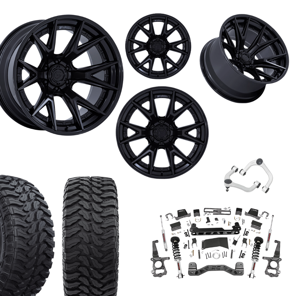 6 inch N3 Bundle w/ 22x12 Black Wheels - 35in Hercules TT1s - Upper Control Arms -4wd
