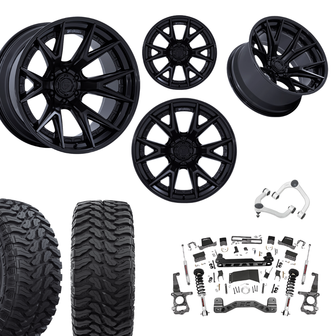 6 inch N3 Bundle w/ 22x12 Black Wheels - 35in Hercules TT1s - Upper Control Arms -4wd
