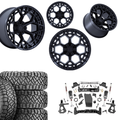 7 inch Lift M1 Bundle w/ 22x12 Blacked Out Wheels - 35in Nitto Ridge Grapplers - 4wd
