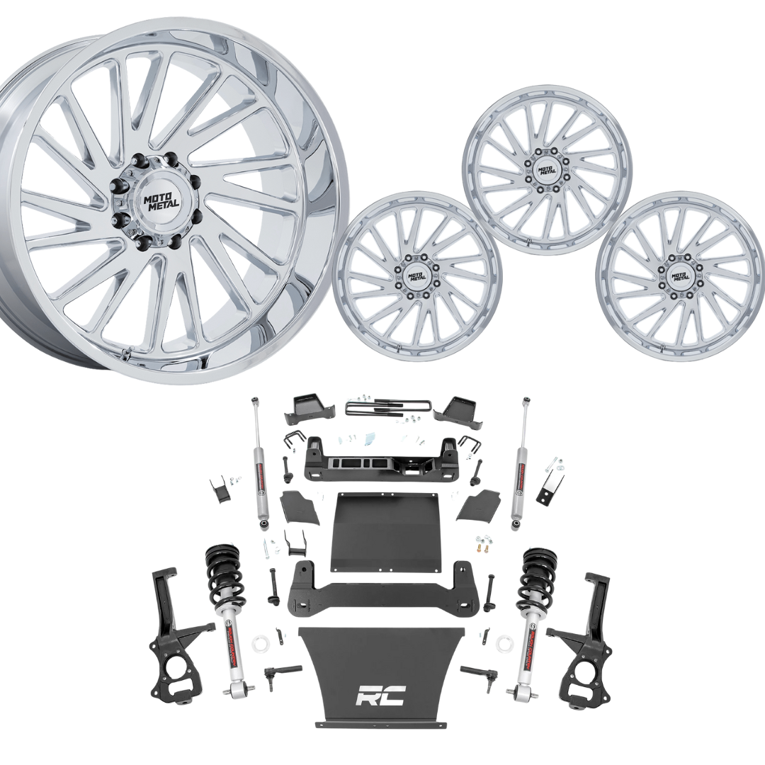 6 inch N3 Bundle w/ 22x10 Chrome Wheels - No Tires - 4wd