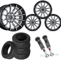2 inch Level Bundle w/ 20x10 Black Chrome Wheels & 34in Nitto Recon Grapplers - 4wd