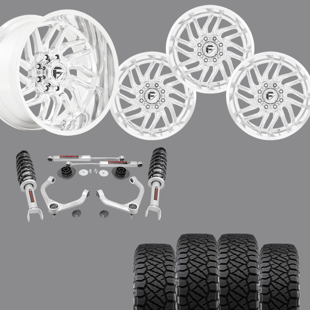 3 inch Lift Bundle N3 w/ 20x9 Chrome Wheels & 33in Nitto Ridge Grapplers- RAM 1500 4wd