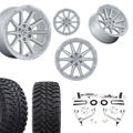 3 inch Bundle w/ 20x10 Gloss Silver Wheels - 33in Hercules TT1 Tires - 4wd