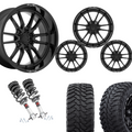 2 inch Level Bundle w/ 22x10 Gloss Black Wheels and 33in TIS TT1 Mud Tires 2wd/4wd