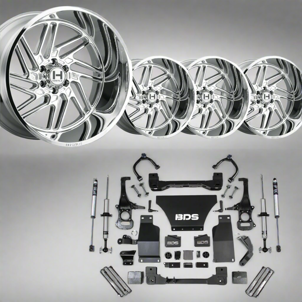 Beast Bundle Package 6 inch Lift Kit w/ 22x12 Chrome Wheels 19-25