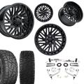 3 inch Bundle w/ 20x10 Gloss Black Wheels - 33in Hercules RT1 Tires - 4wd