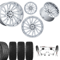 3.5 Inch Lift N3 Bundle w/ 20x10 Chrome Wheels & 33in Hercules RT1 - 2wd/4wd