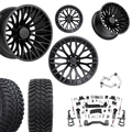 6 inch N3 Bundle w/ 22x10 Gloss Black Wheels - 35in Hercules TT1s - Upper Control Arms -4wd