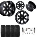 3 inch Lift Bundle M1 w/ 22x10 Gloss Black Milled Wheels & 33in Hercules RT1 Tires - 4wd