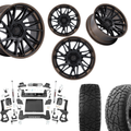6 inch Bundle w/ 20x10 Black Bronze Wheels and 35in Hercules RT1 Tires - 4wd - 2.7 or 3.0 Engines