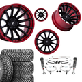 3 inch M1 Bundle w/ 20x10 Black Red Wheels & 33in Nitto Ridge Grapplers - 4wd