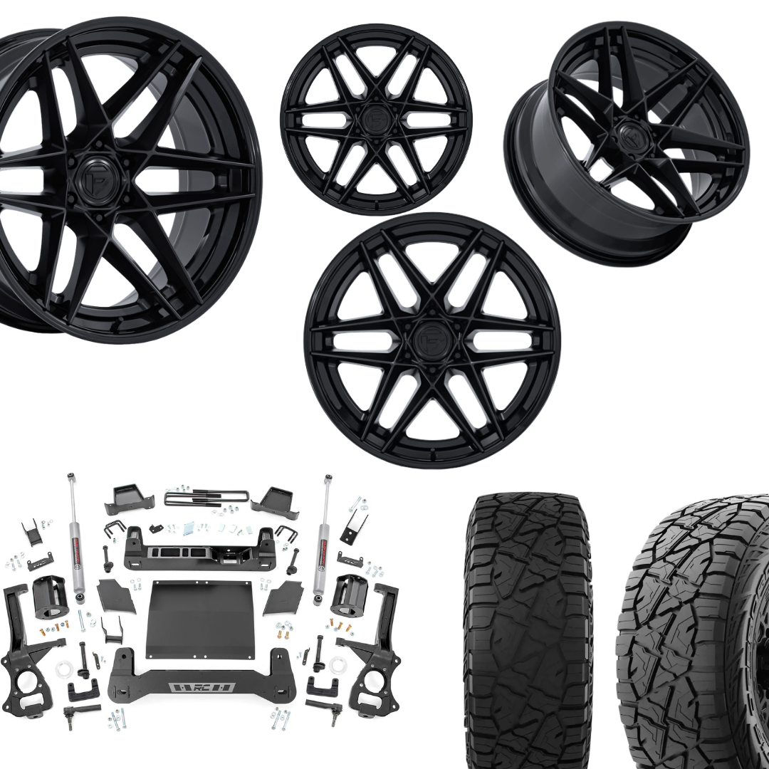 6 inch Bundle w/ 20x10 Blacked Out Wheels and 35in Hercules RT1 Tires - 4wd - 2.7 or 3.0 Engines