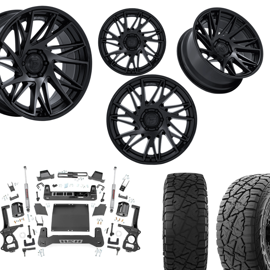 6 inch Bundle w/ 20x10 Blacked Out Wheels and 35in Hercules RT1 Tires - 4wd - 2.7 3.0 Engine