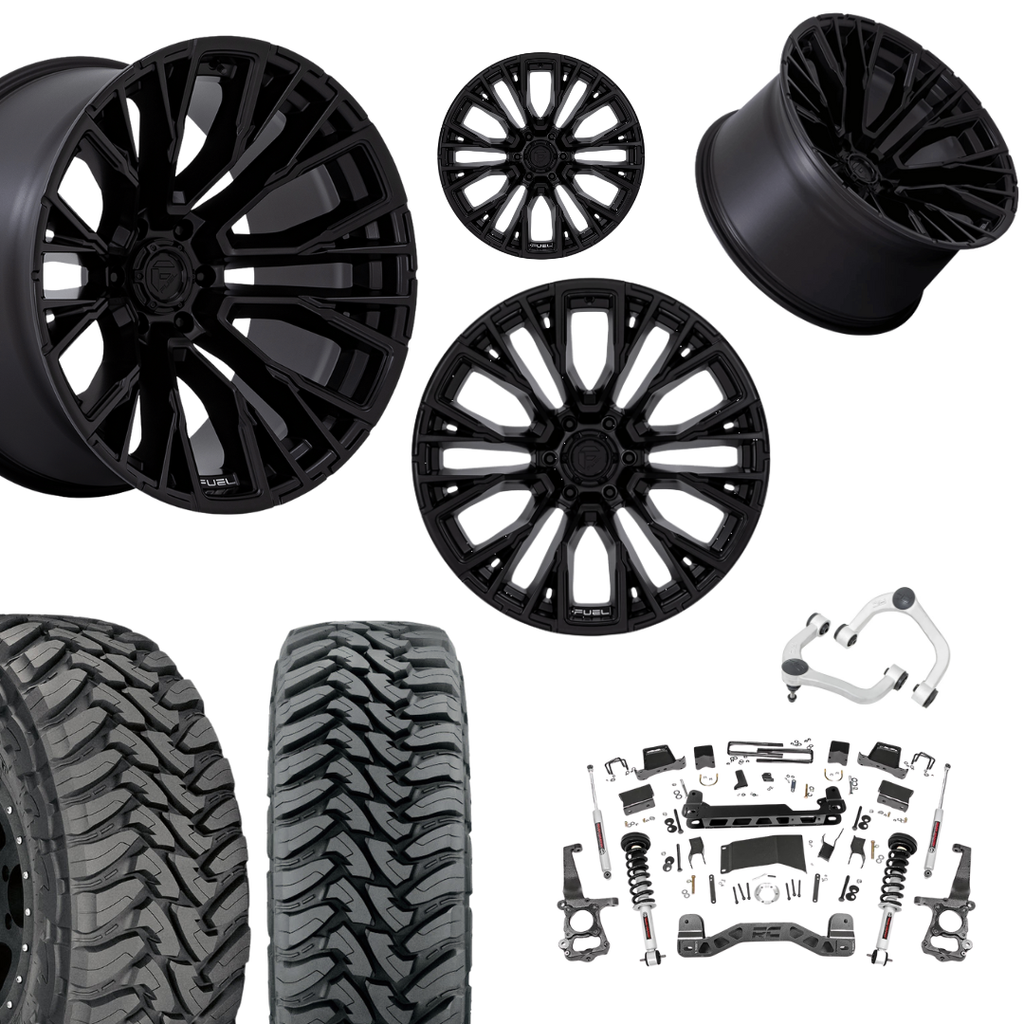 6 inch N3 Bundle w/ 22x12 Blacked Out Wheels - 35in Toyo MTs - Upper Control Arms -4wd