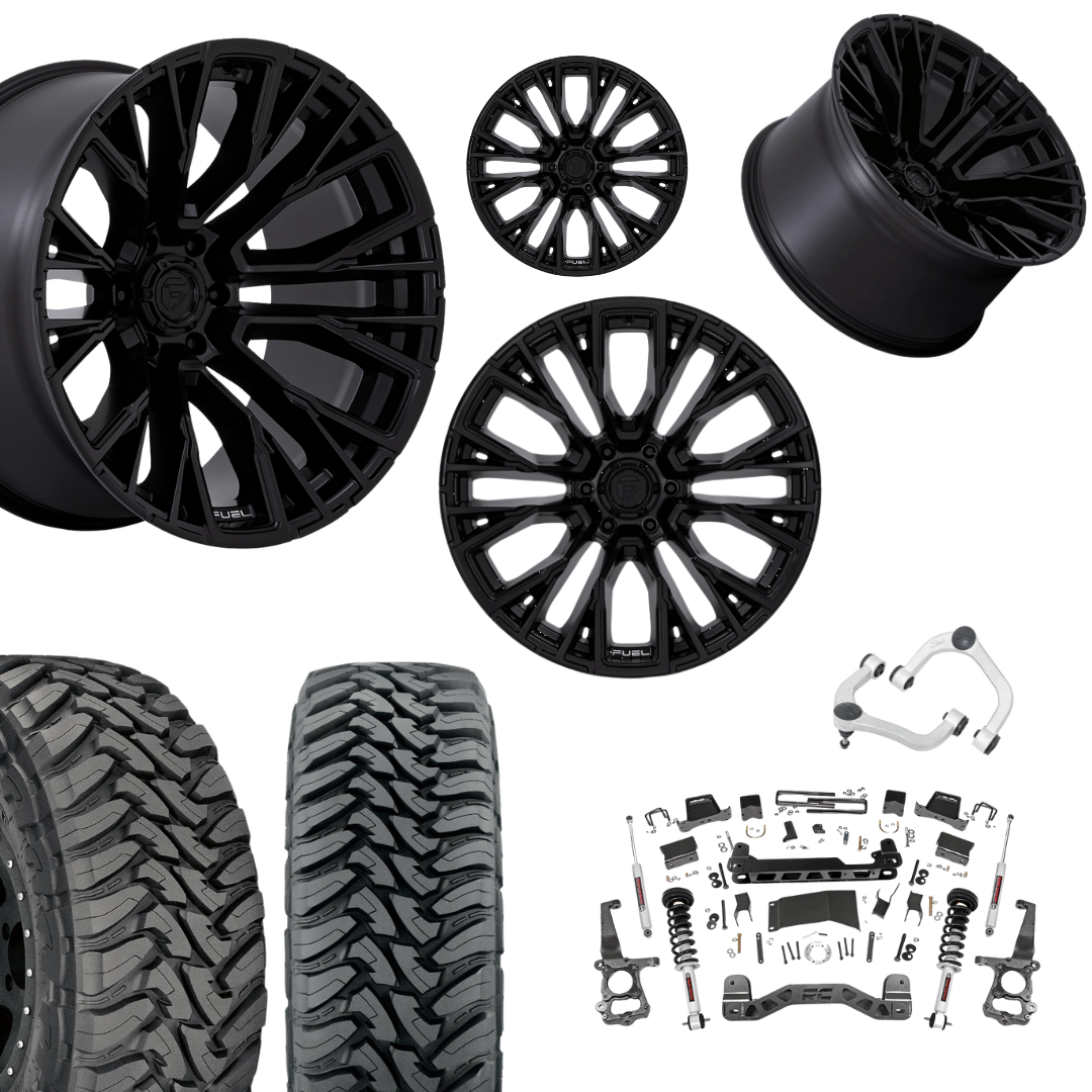 6 inch N3 Bundle w/ 22x12 Blacked Out Wheels - 35in Toyo MTs - Upper Control Arms -4wd