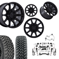 6 inch N3 Bundle w/ 22x10 Matte Black Wheels - 35in Toyo MTs - Upper Control Arms -4wd