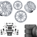 6 inch Bundle w/ 22x10 Silver Chrome Wheels & 35in Nitto Ridge Grapplers - 4wd - 4.3 5.3 6.2 Engine