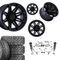 3 inch M1 Bundle w/ 20x10 Black Wheels & 33in Nitto Ridge Grapplers - 4wd