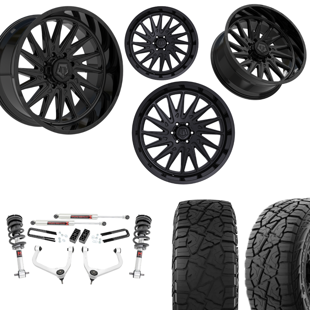 3 inch Lift M1 Bundle w/ 22x10 Gloss Black Wheels & 33in Hercules RT1 - 2wd/4wd