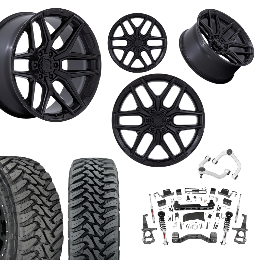 6 inch N3 Bundle w/ 22x12 Blacked Out Wheels - 35in Toyo MTs - Upper Control Arms -4wd