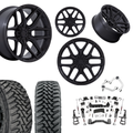 6 inch N3 Bundle w/ 22x12 Blacked Out Wheels - 35in Toyo MTs - Upper Control Arms -4wd