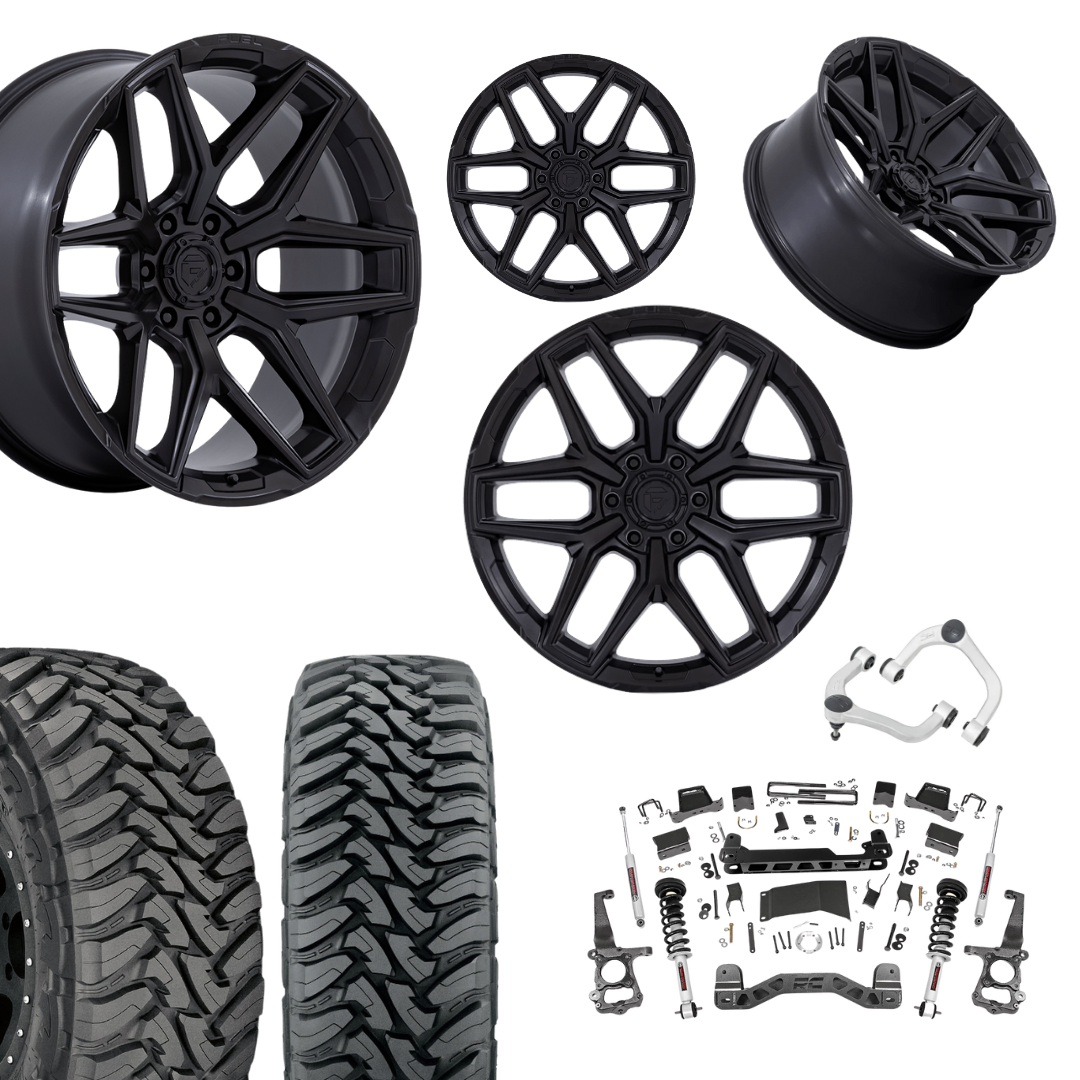 6 inch N3 Bundle w/ 22x12 Blacked Out Wheels - 35in Toyo MTs - Upper Control Arms -4wd