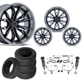 3 inch M1 Bundle w/ 20x9 Brushed Black Wheels - 34in Nitto Recon Grapplers - 4wd