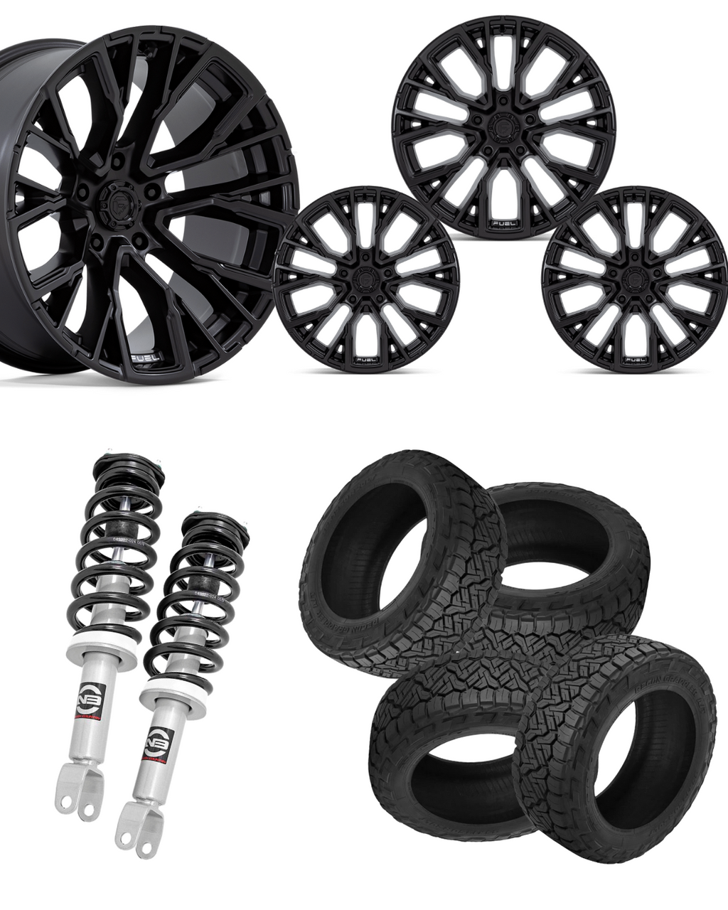 2.5 Level Bundle w/ 20x10 Black Wheels & 33in Nitto Recon Grapplers - 4wd