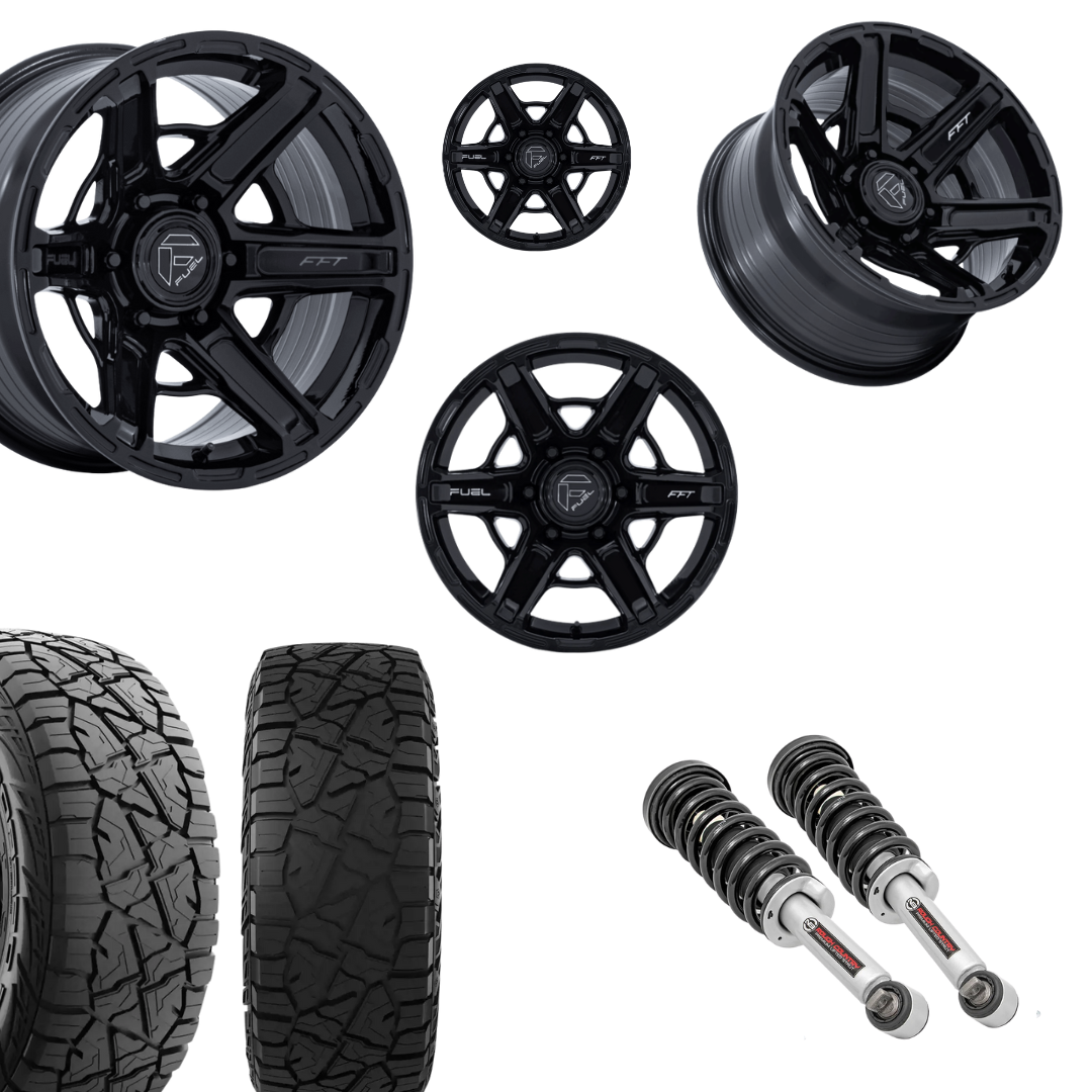 2 inch N3 Level Bundle w/ 20x9 Gloss Black Wheels & 33in Hercules RT1 Tires - 2wd