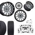 6 inch N3 Bundle w/ 22x12 Black Chrome Wheels - 35in Hercules TT1s - Upper Control Arms -4wd