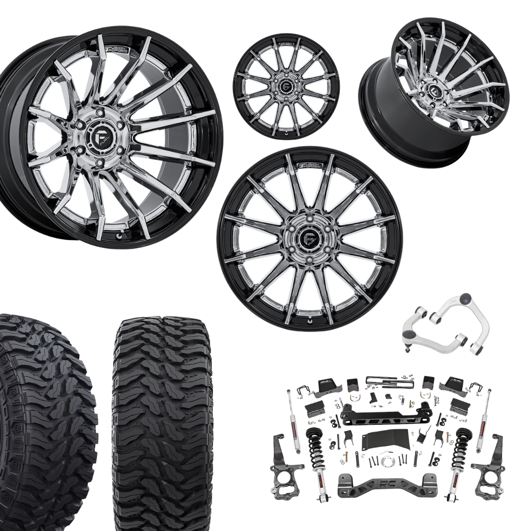 6 inch N3 Bundle w/ 22x12 Black Chrome Wheels - 35in Hercules TT1s - Upper Control Arms -4wd