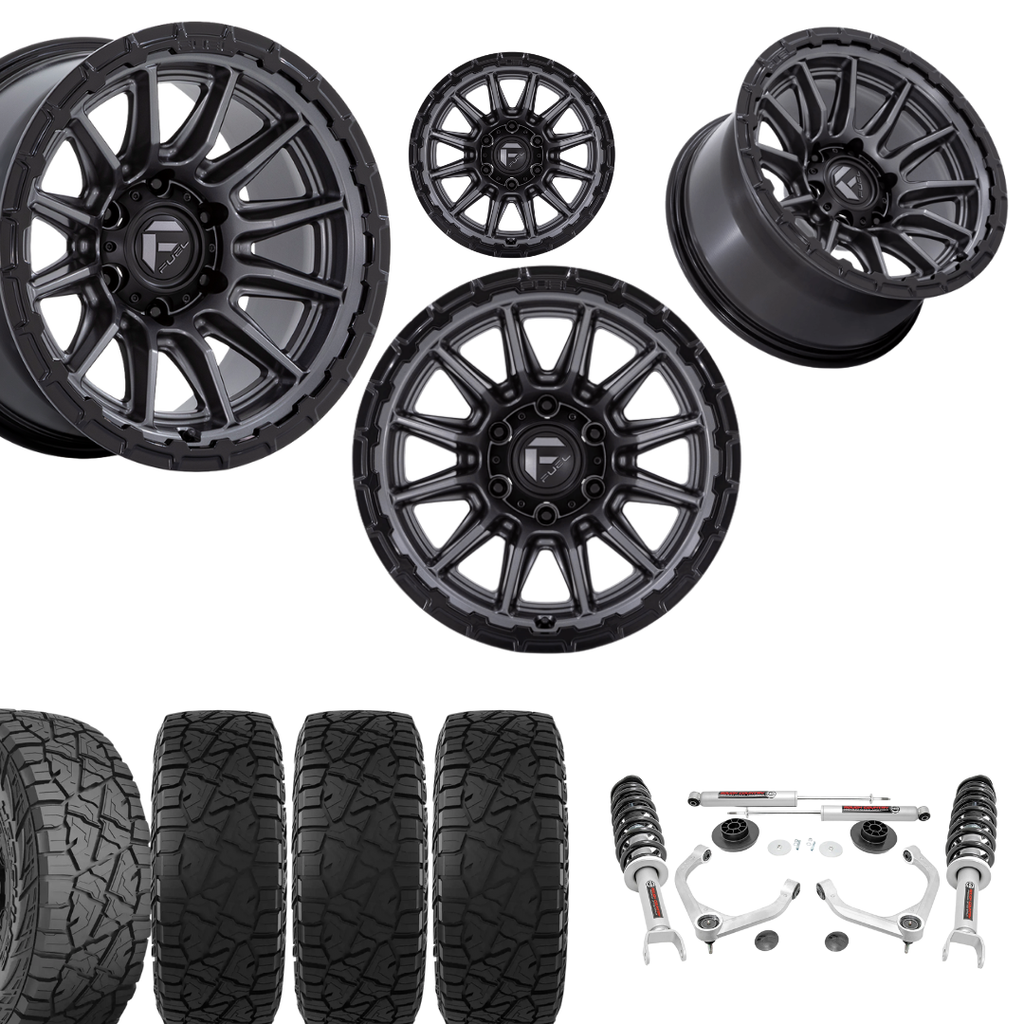 3.5 Inch Lift N3 Bundle w/ 22x10 Black Gunmetal Wheels & 33in Hercules RT1 - 2wd/4wd