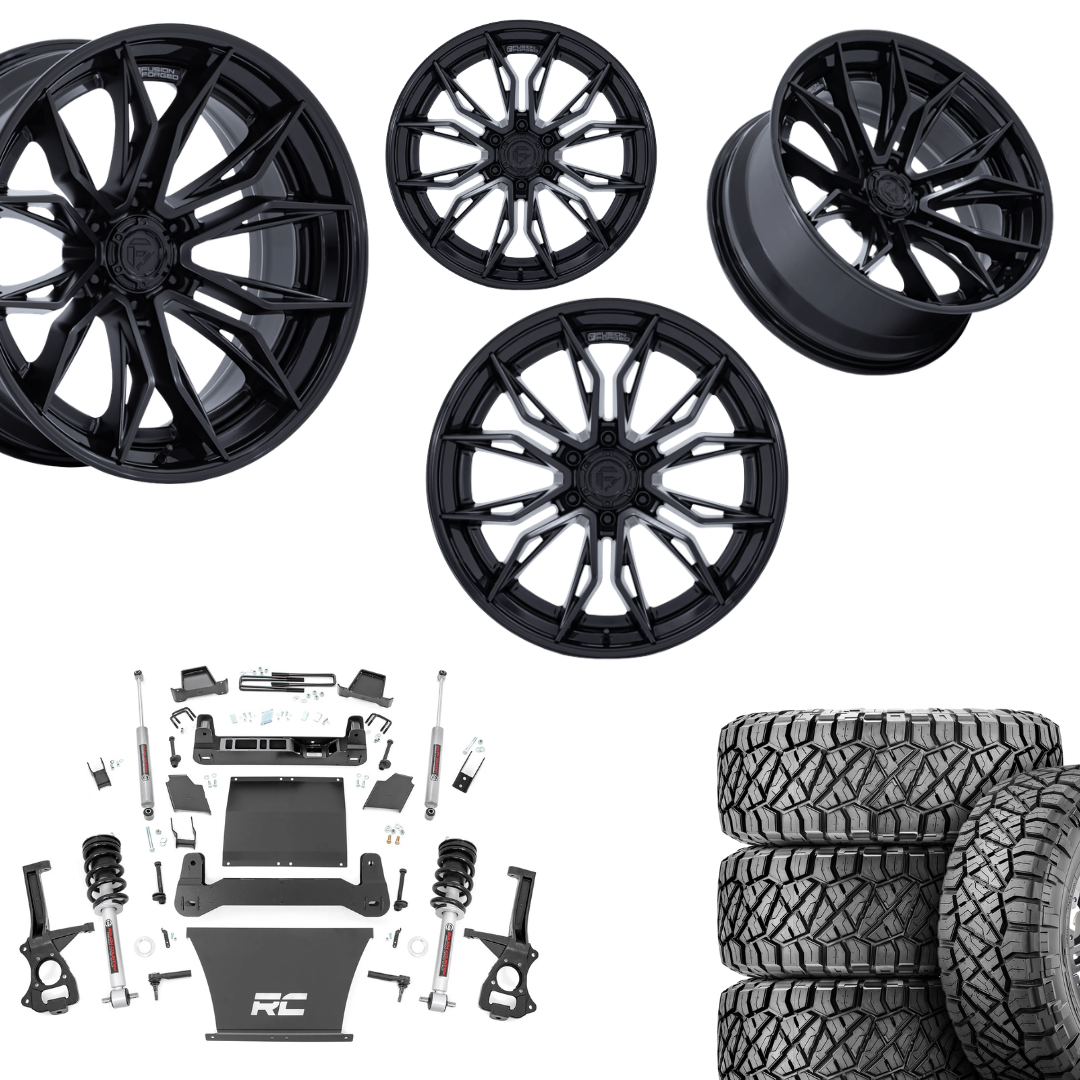 6 inch Bundle w/ 22x10 Black Wheels & 35in Nitto Ridge Grapplers - 4wd - 4.3 5.3 6.2 Engine