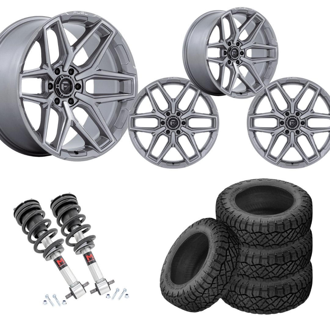 2 inch Level Bundle w/ 22x10 Platinum Wheels & 33in Nitto Ridge Grapplers- 2wd/4wd