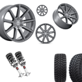 2 inch Level Bundle w/ 22in Gunmetal Wheels and 33in TIS TT1 Mud Tires 2wd/4wd