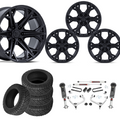 3 inch M1 Bundle w/ 20x9 Black Wheels - 34in Nitto Recon Grapplers - 4wd