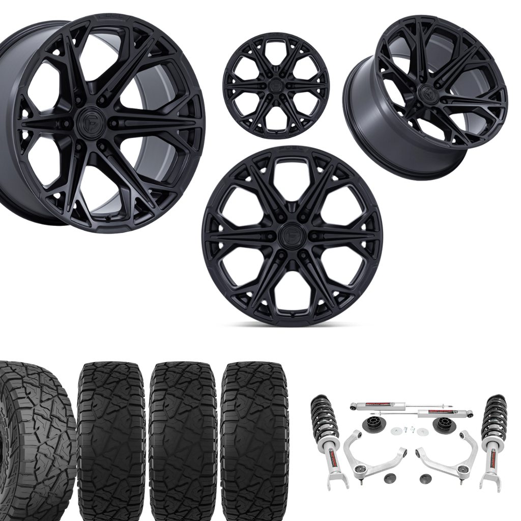 3.5 Inch Lift N3 Bundle w/ 22x10 Black Out Wheels & 33in Hercules RT1 - 2wd/4wd
