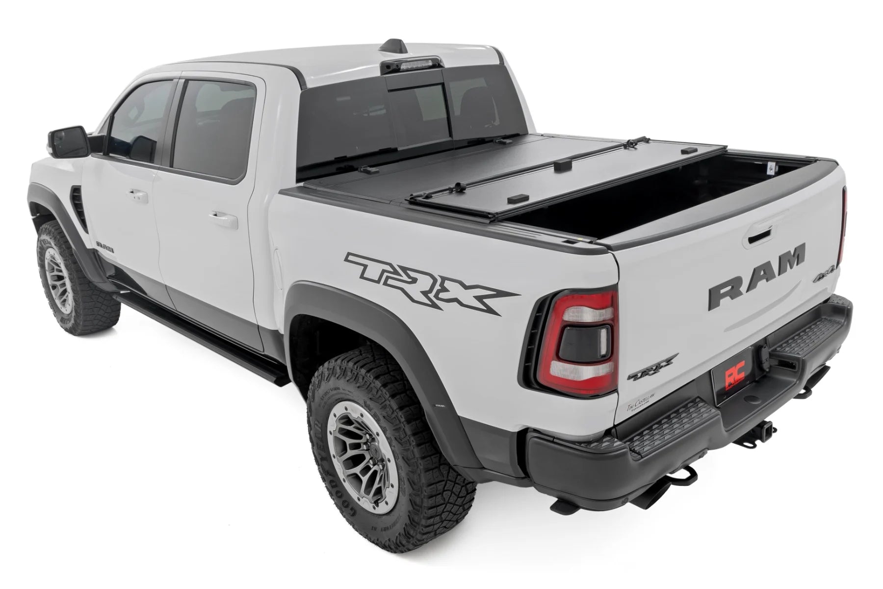 Rough Country Hard Tri-Fold Flip Up Bed Cover Ram 1500 (19-25)/1500 TRX (21-24)