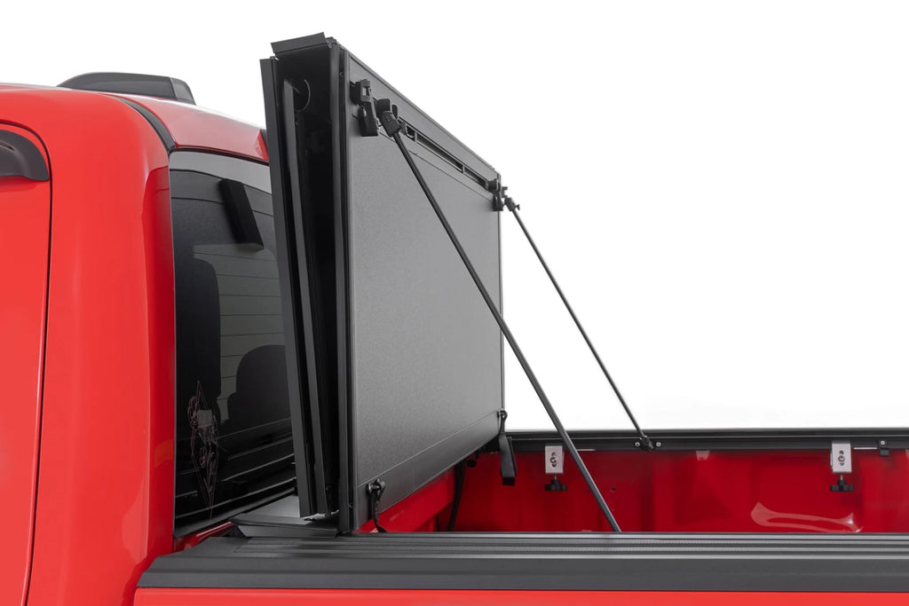 Rough Country Hard Tri-Fold Flip Up Bed Cover 5'7" Bed | Ford F-150 2WD/4WD (2015-2020)