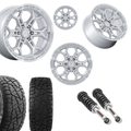 2 inch N3 Level Bundle w/ 20x9 Gloss Silver Wheels & 33in Hercules RT1 Tires - 2wd