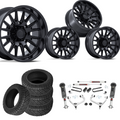 3 inch M1 Bundle w/ 20x9 Matte Black Wheels - 34in Nitto Recon Grapplers - 4wd
