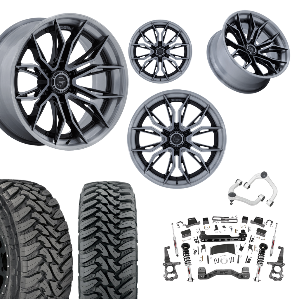 6 inch N3 Bundle w/ 22x10 Black Brushed Wheels - 35in Toyo MTs - Upper Control Arms -4wd