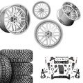 7 inch Lift M1 Bundle w/ 22x12 Chrome Wheels - 35in Nitto Ridge Grapplers - 4wd