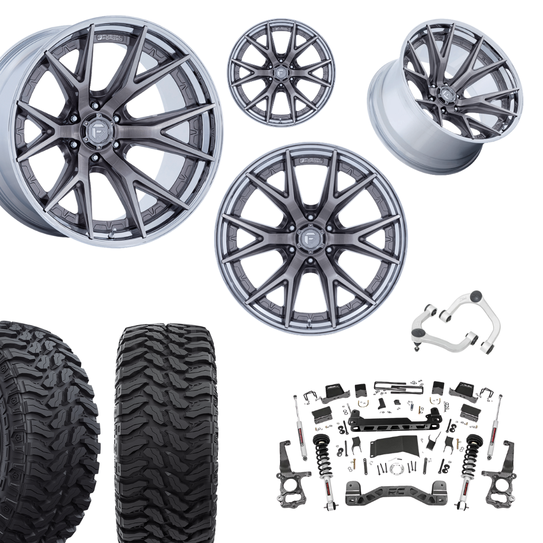 6 inch N3 Bundle w/ 22x12 Platinum Chrome Wheels - 35in Hercules TT1s - Upper Control Arms -4wd
