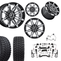 6 inch N3 Bundle w/ 22x10 Black Chrome Wheels - 35in Hercules TT1s - Upper Control Arms -4wd