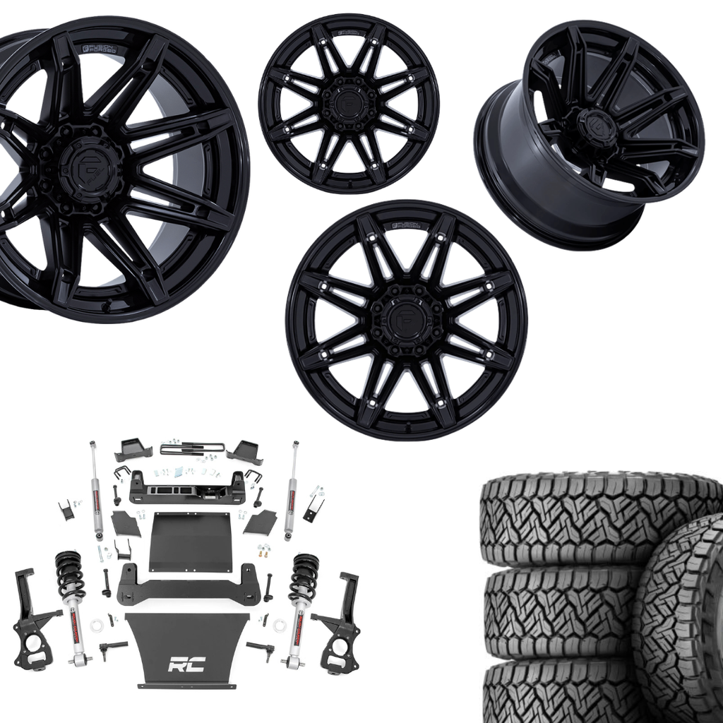 6 inch Bundle w/ 20x10 Black Wheels & 35in Nitto Recon Grapplers - 4wd - 4.3 5.3 6.2 Engine