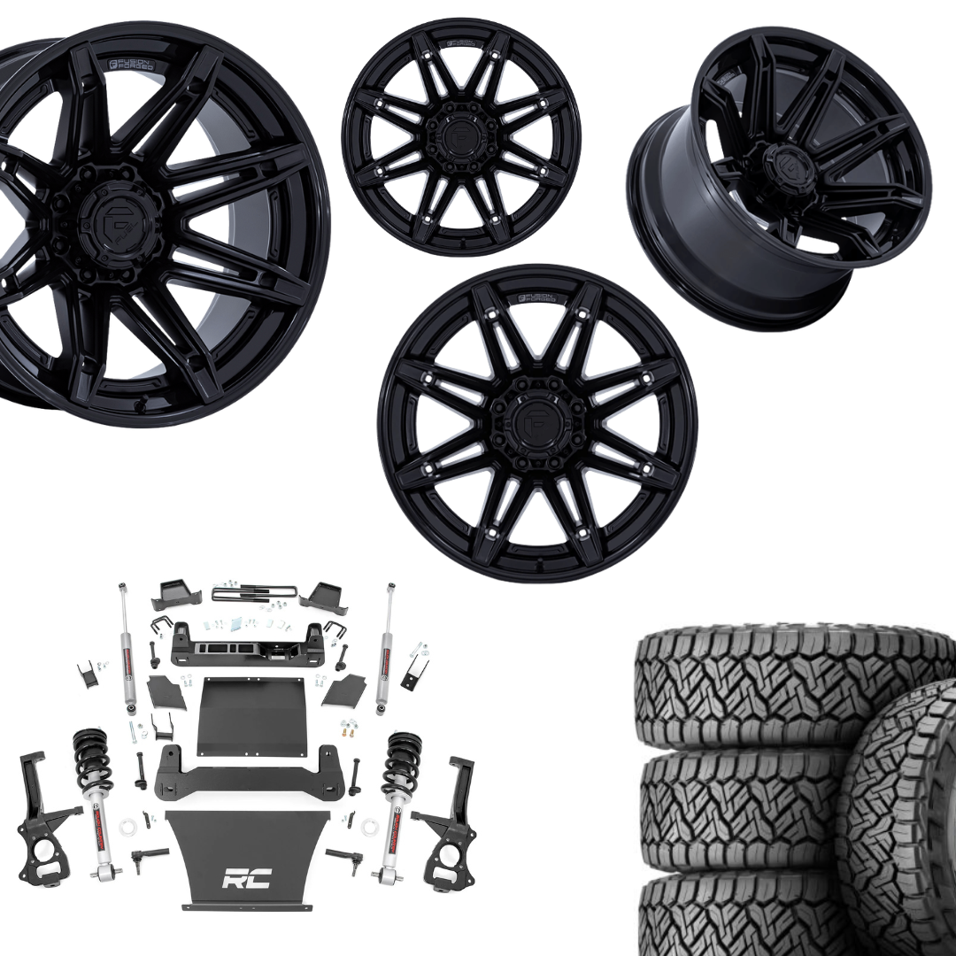 6 inch Bundle w/ 20x10 Black Wheels & 35in Nitto Recon Grapplers - 4wd - 4.3 5.3 6.2 Engine