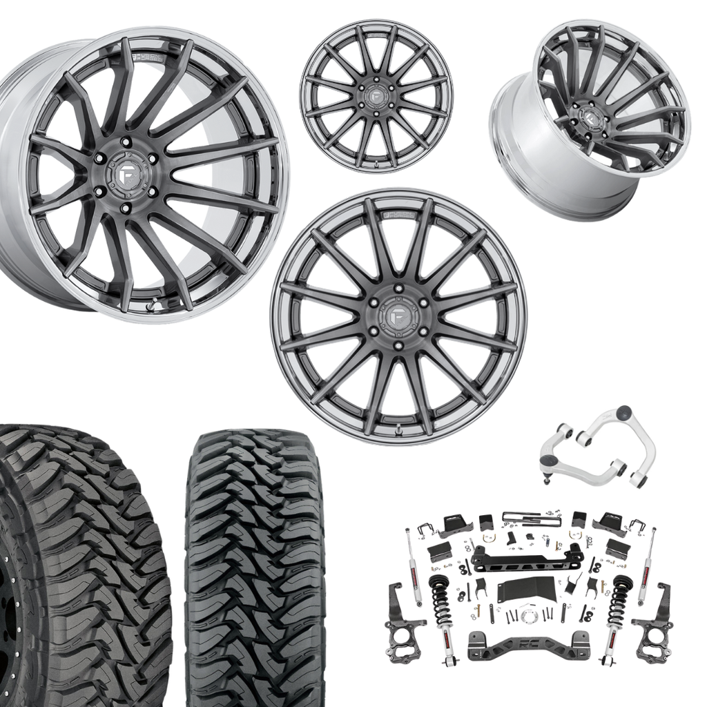 6 inch N3 Bundle w/ 22x10 Platinum Chrome Wheels - 35in Toyo MTs - Upper Control Arms -4wd