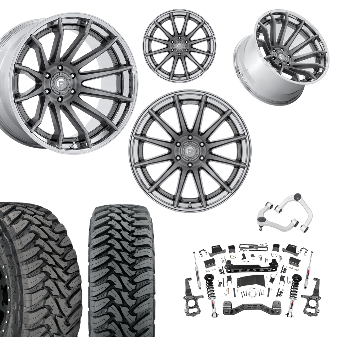 6 inch N3 Bundle w/ 22x10 Platinum Chrome Wheels - 35in Toyo MTs - Upper Control Arms -4wd